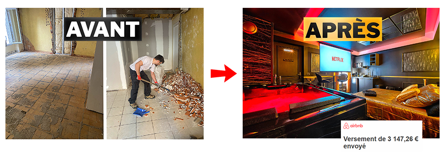Avant Après - Transformation Love Room